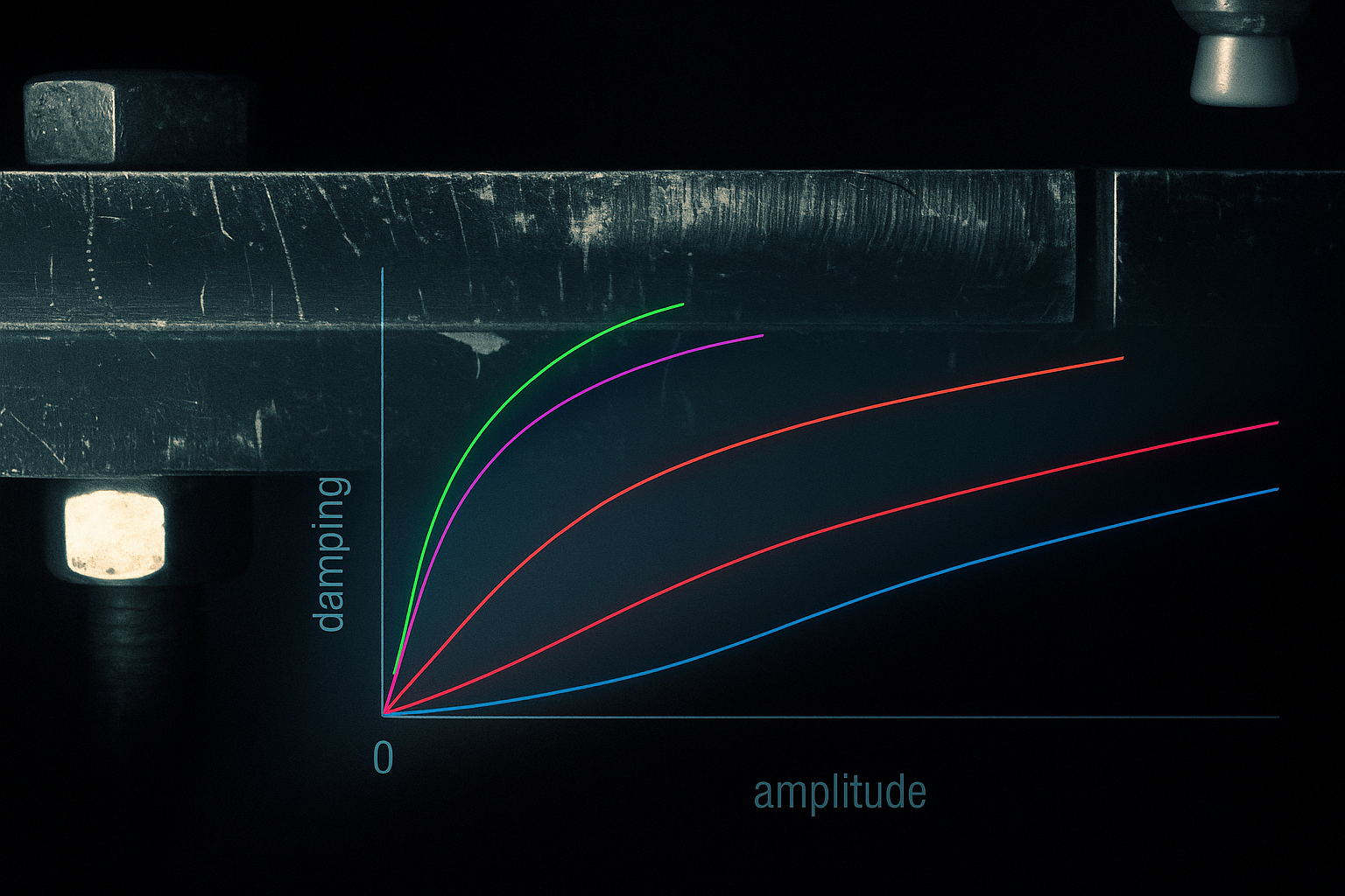 Nonlinear component testing setup with measurement instruments for dynamic characterization